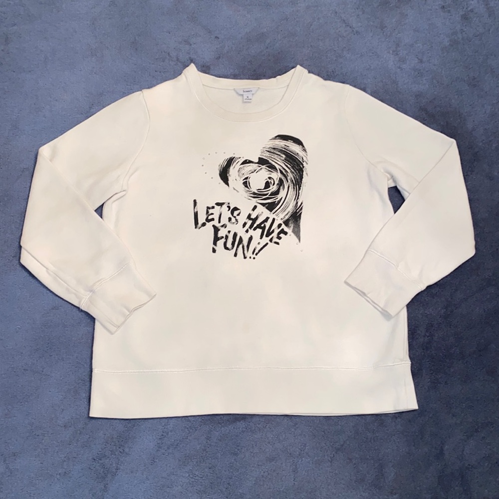 Bossini Let’s Have Fun!! Heart Graphic Black and White Sweatshirt